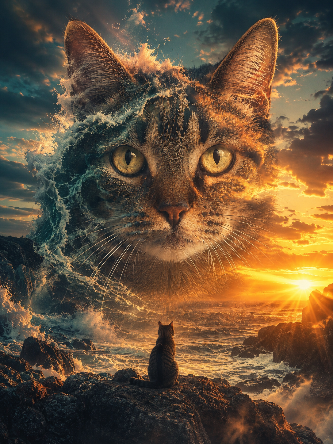 Surreal Ocean Double Exposure Animal