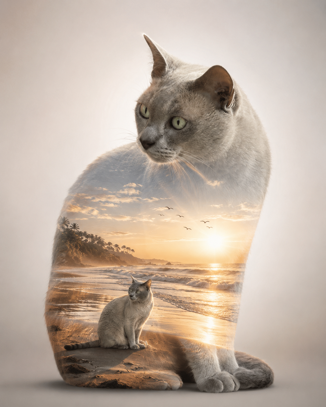 Double Exposure Animal Portrait