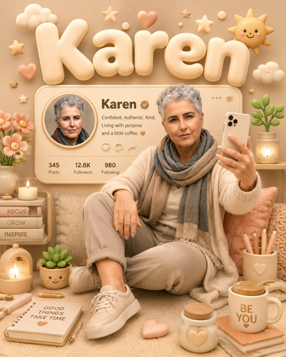 Cozy 3D Social Profile Portrait