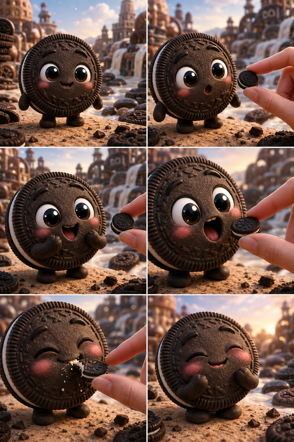 Storyboard Kawaii Food Eating Itself Prompt